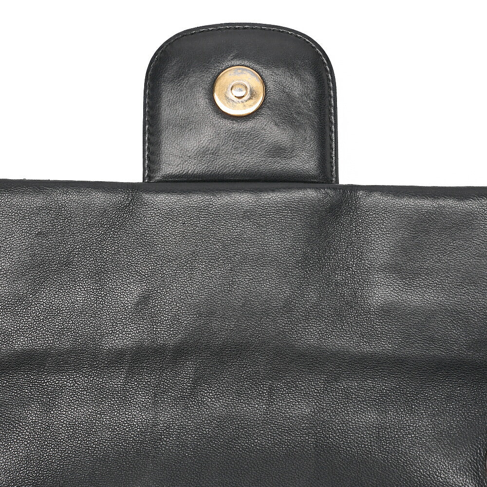 CHANEL Lambskin Matelasse 25cm Westminster Pearl Chain Hand Black Gold-Tone Hardware, Pre-Owned