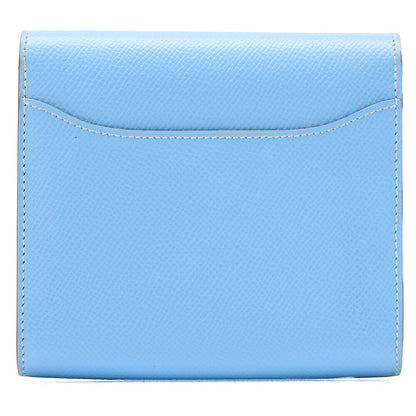 HERMES Constance Compact Bi-Fold Wallet Epson Blue Paradise Silver-Tone Hardware, Pre-Owned