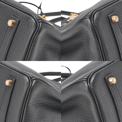 HERMES Birkin 35 Togo Handbag Black Gold-Tone Hardware, Pre-Owned
