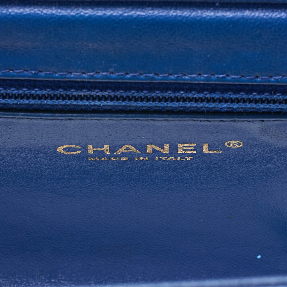 シャネル CHANEL アフィニティ ターンロック 2WAY チェーンショルダーバッグ キャビアスキン ネイビー ゴールド金具 中古品