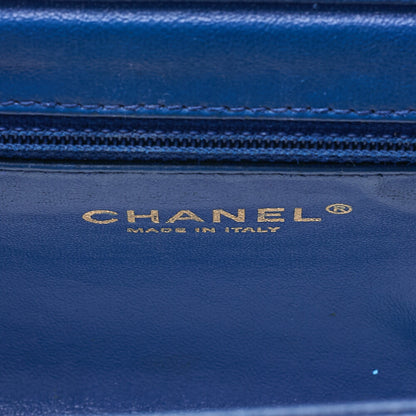 シャネル CHANEL アフィニティ ターンロック 2WAY チェーンショルダーバッグ キャビアスキン ネイビー ゴールド金具 中古品