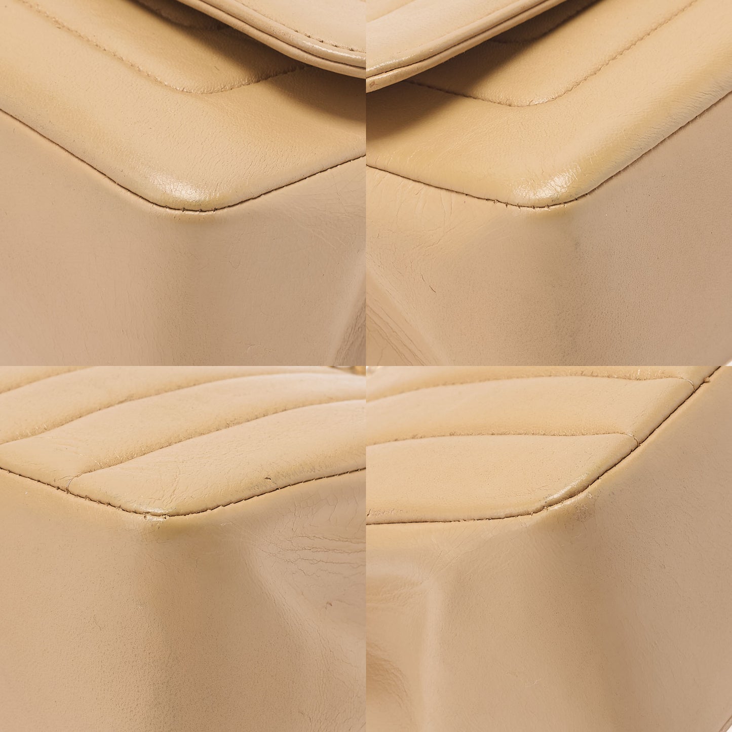 CHANEL Mademoiselle Single Bijoux Chain Shoulder Lambskin Beige Gold-Tone Hardware, Pre-Owned