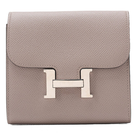 HERMES Constance Compact Bi-fold Wallet Epson Etowoop Silver-Tone Hardware, Pre-Owned