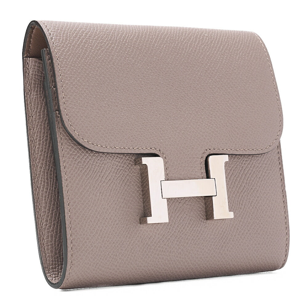 HERMES Constance Compact Bi-fold Wallet Epson Etowoop Silver-Tone Hardware, Pre-Owned