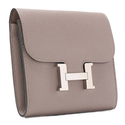 HERMES Constance Compact Bi-fold Wallet Epson Etowoop Silver-Tone Hardware, Pre-Owned