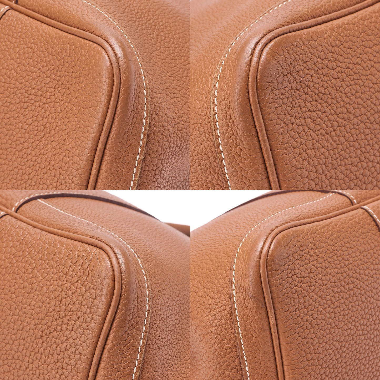 HERMES Garden Party PM Tote Bag Negonda Gold Silver-Tone Hardware, Pre-Owned
