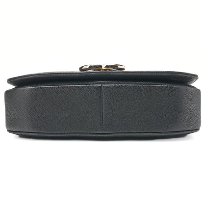 CHANEL Matelasse Half Coco Mark 2WAY Shoulder Caviar Skin Black x Blue Gold-Tone Hardware, Pre-Owned