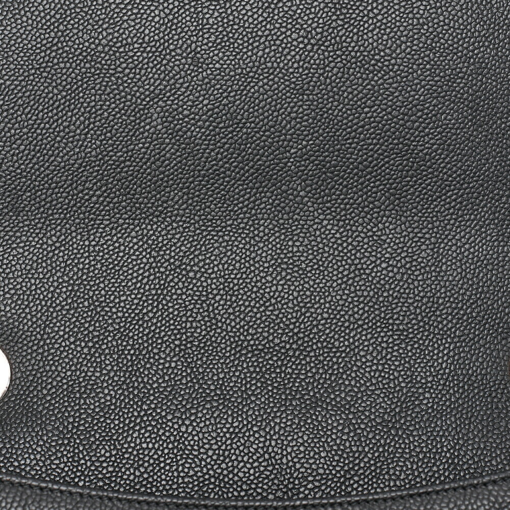 CHANEL Matelasse Half Coco Mark 2WAY Shoulder Caviar Skin Black x Blue Gold-Tone Hardware, Pre-Owned