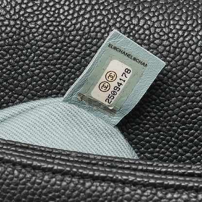 CHANEL Matelasse Half Coco Mark 2WAY Shoulder Caviar Skin Black x Blue Gold-Tone Hardware, Pre-Owned