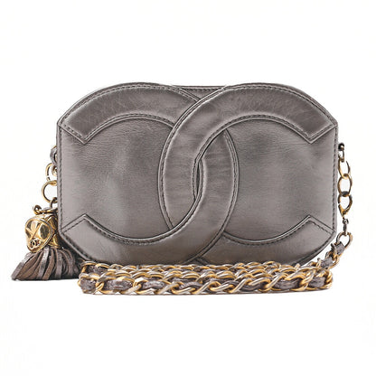 CHANEL Coco Mark Fringe Chain Shoulder Lambskin Silver (Gold-Tone Hardware, Pre-Owned