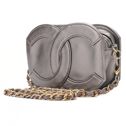 CHANEL Coco Mark Fringe Chain Shoulder Lambskin Silver (Gold-Tone Hardware, Pre-Owned