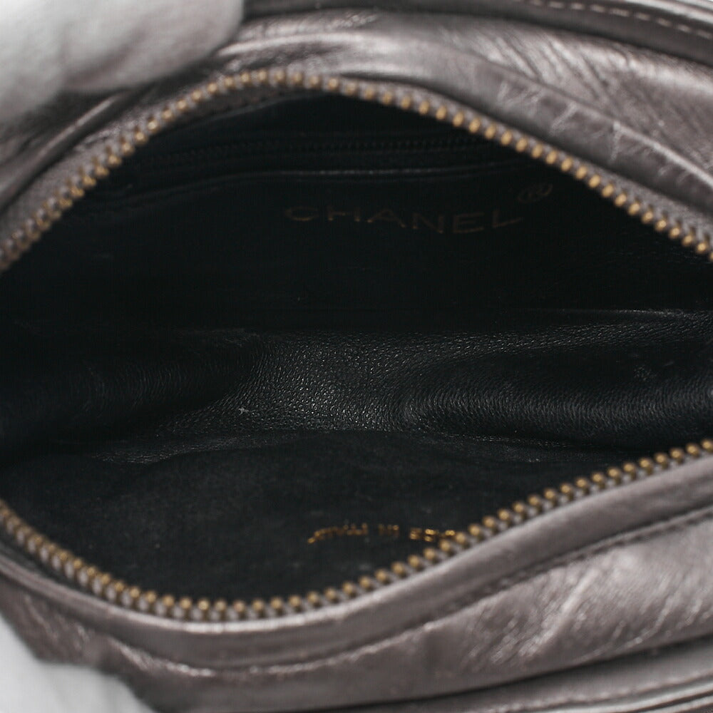 CHANEL Coco Mark Fringe Chain Shoulder Lambskin Silver (Gold-Tone Hardware, Pre-Owned