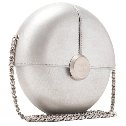 CHANEL ココマーク イブニング イン ジ エア チェーンショルダー ラムスキン シルバー シルバー金具 中古