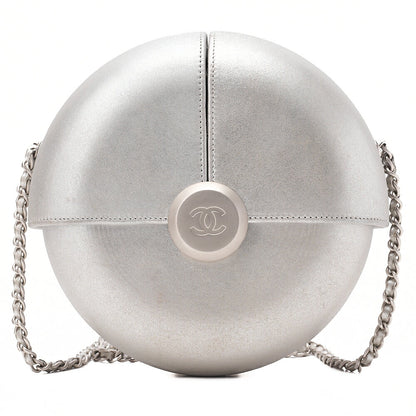 CHANEL ココマーク イブニング イン ジ エア チェーンショルダー ラムスキン シルバー シルバー金具 中古