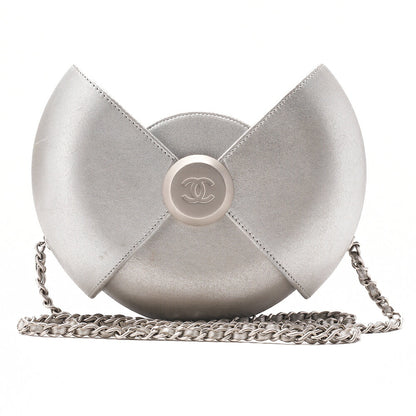 CHANEL ココマーク イブニング イン ジ エア チェーンショルダー ラムスキン シルバー シルバー金具 中古
