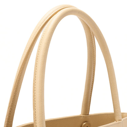 CHANEL Cocomark Handbag Caviar Skin Beige Gold-Tone Hardware, Pre-Owned