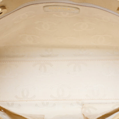 CHANEL Cocomark Handbag Caviar Skin Beige Gold-Tone Hardware, Pre-Owned