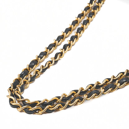 CHANEL ラムスキン マトラッセ デザイン フラップ ポーチ付き シングル チェーン ショルダーバッグ ブラック ゴールド金具 中古品