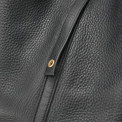 HERMES Picotan Lock MM Handbag Tryon Clemence Black Black Gold-Tone Hardware, Pre-Owned