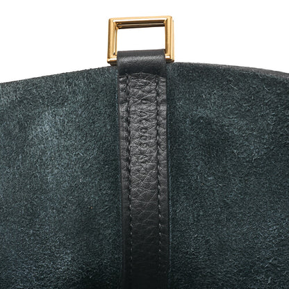 HERMES Picotan Lock MM Handbag Tryon Clemence Black Black Gold-Tone Hardware, Pre-Owned