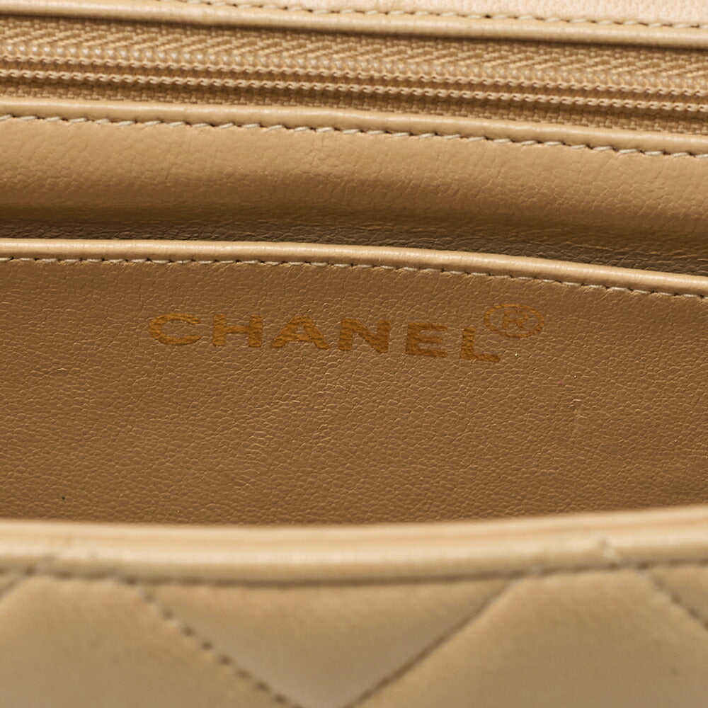 CHANEL Matlasse Diana Flap 25cm Chain Shoulder Lambskin Black x beige Gold-Tone Hardware, Pre-Owned