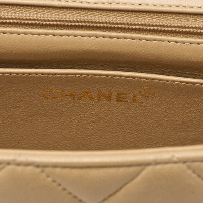 CHANEL Matlasse Diana Flap 25cm Chain Shoulder Lambskin Black x beige Gold-Tone Hardware, Pre-Owned