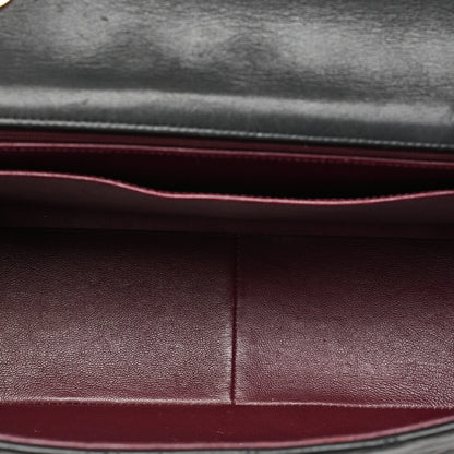 シャネル チェーンショルダーバッグ デカマトラッセ 34cm シングル フラップ ラムスキン ブラック ゴールド金具, 中古品
