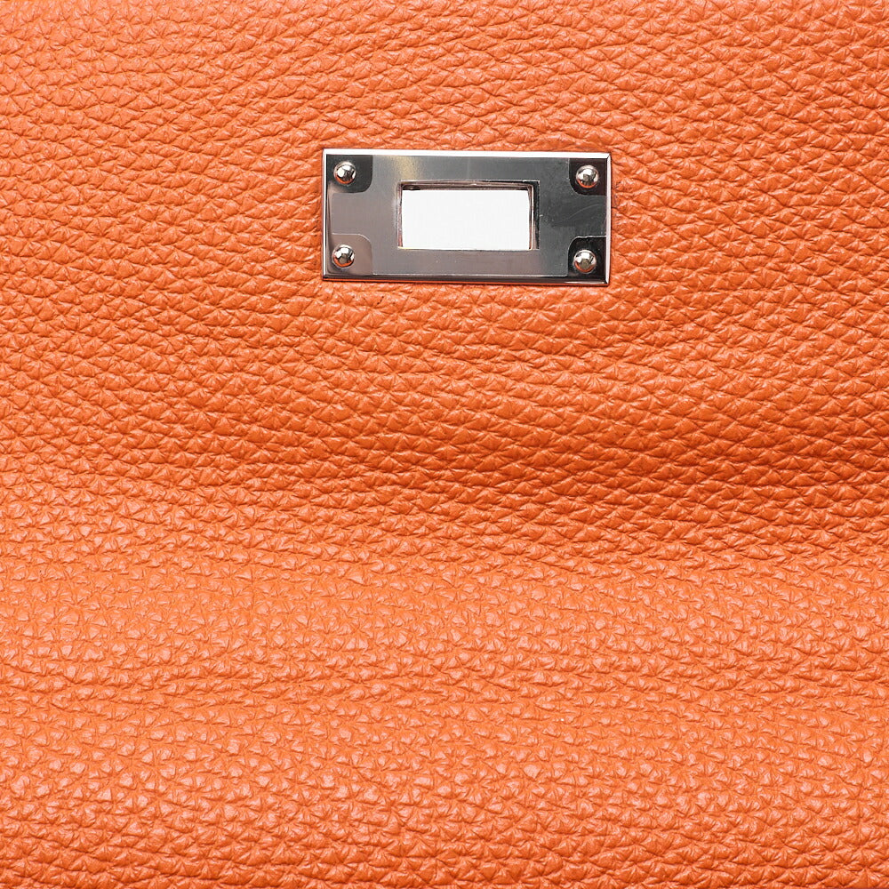 HERMES Kelly 35 2way Handbag Togo Orange Silver-Tone Hardware, Pre-Owned