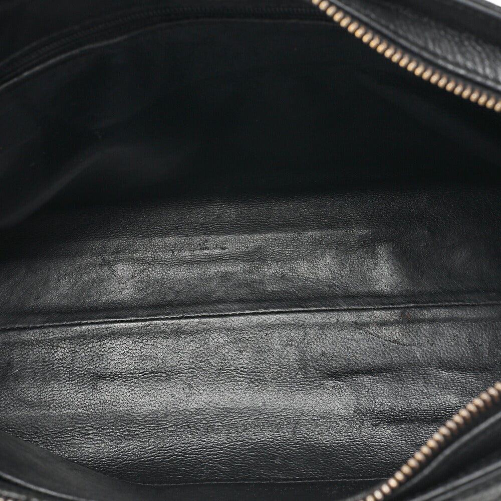 CHANEL Matelasse with Logo Charm Chain Shoulder Bag Caviar Skin Black Gold-Tone Hardware, Pre-Owned
