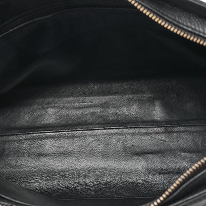 CHANEL Matelasse with Logo Charm Chain Shoulder Bag Caviar Skin Black Gold-Tone Hardware, Pre-Owned
