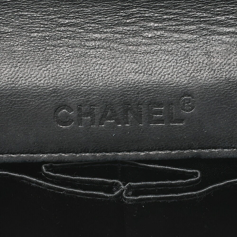 CHANEL シャネル チョコバー シングルプルチェーン ショルダーバッグ ラムスキン 黒 シルバー金具 中古品