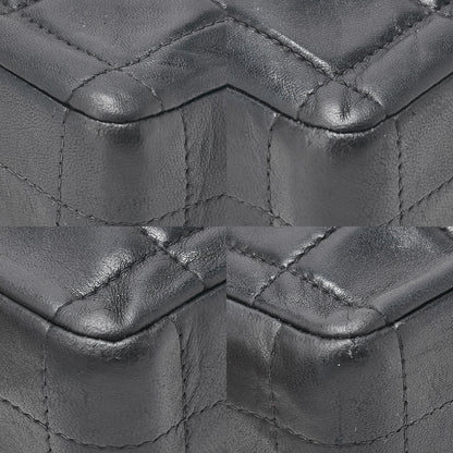 CHANEL シャネル チョコバー シングルプルチェーン ショルダーバッグ ラムスキン 黒 シルバー金具 中古品