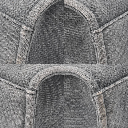 CHANEL Deauville PM Logo Mark Chain Tote Bag Canvas Gray x Navy Silver-Tone Hardware, Pre-Owned