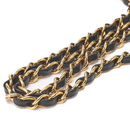 CHANEL Matelasse Pushlock 22 Chain Shoulder Lambskin Black Gold-Tone Hardware, Pre-Owned