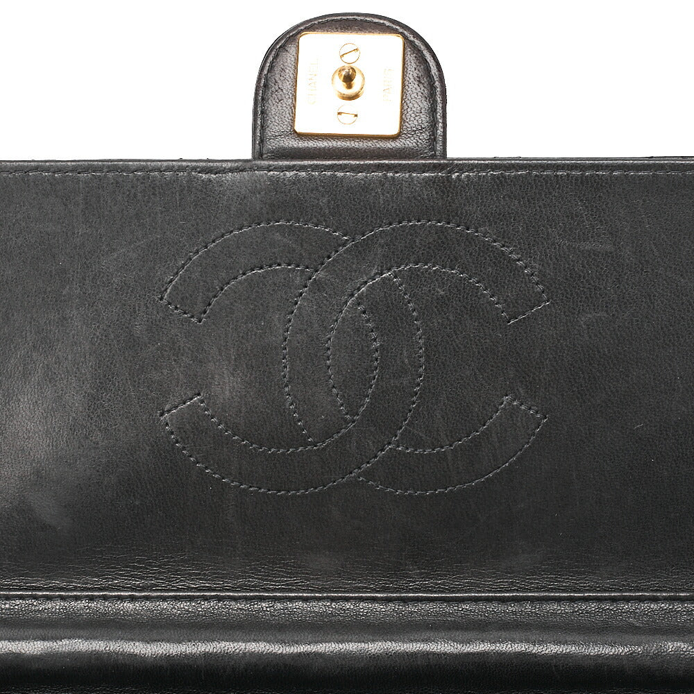 CHANEL Matelasse Pushlock 22 Chain Shoulder Lambskin Black Gold-Tone Hardware, Pre-Owned