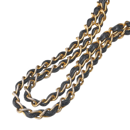 CHANEL Matelasse with Logo Charm Chain Shoulder Bag Caviar Skin Black Gold-Tone Hardware, Pre-Owned