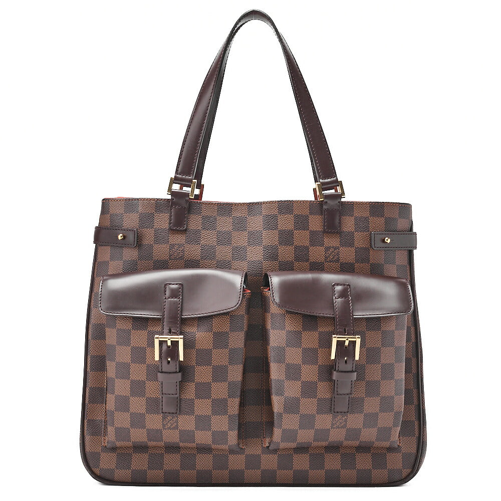 LOUIS VUITTON Louis Vuitton Damier Euzes Tote Bag N51128 Brown Gold-Tone Hardware, Pre-Owned