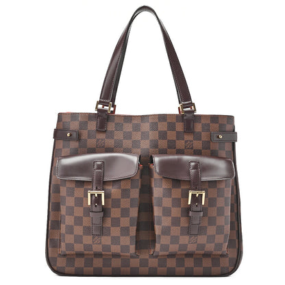 LOUIS VUITTON Louis Vuitton Damier Euzes Tote Bag N51128 Brown Gold-Tone Hardware, Pre-Owned