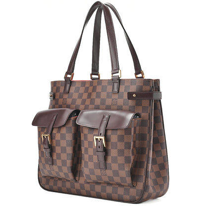 LOUIS VUITTON Louis Vuitton Damier Euzes Tote Bag N51128 Brown Gold-Tone Hardware, Pre-Owned
