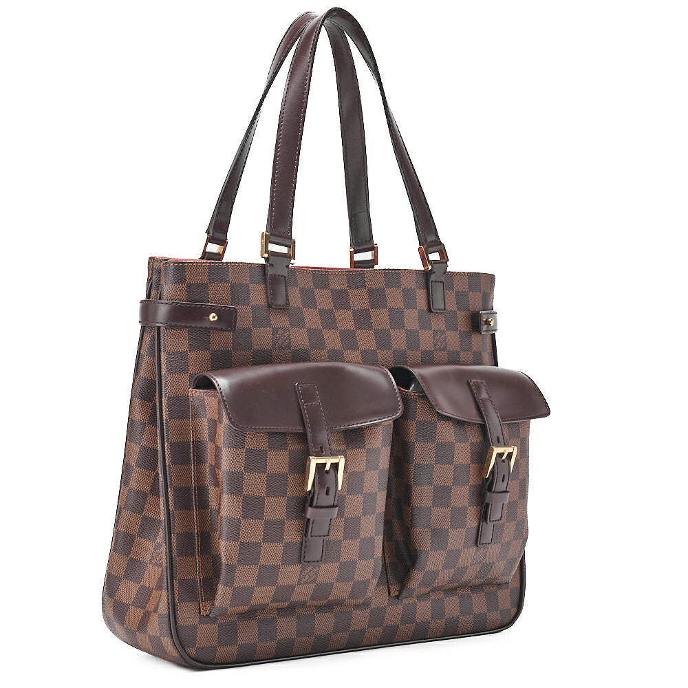 LOUIS VUITTON Louis Vuitton Damier Euzes Tote Bag N51128 Brown Gold-Tone Hardware, Pre-Owned