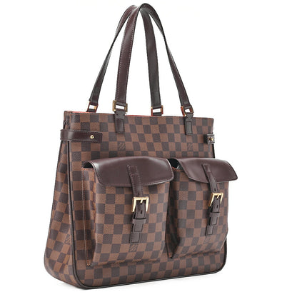 LOUIS VUITTON Louis Vuitton Damier Euzes Tote Bag N51128 Brown Gold-Tone Hardware, Pre-Owned