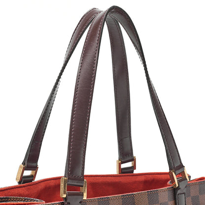 LOUIS VUITTON Louis Vuitton Damier Euzes Tote Bag N51128 Brown Gold-Tone Hardware, Pre-Owned