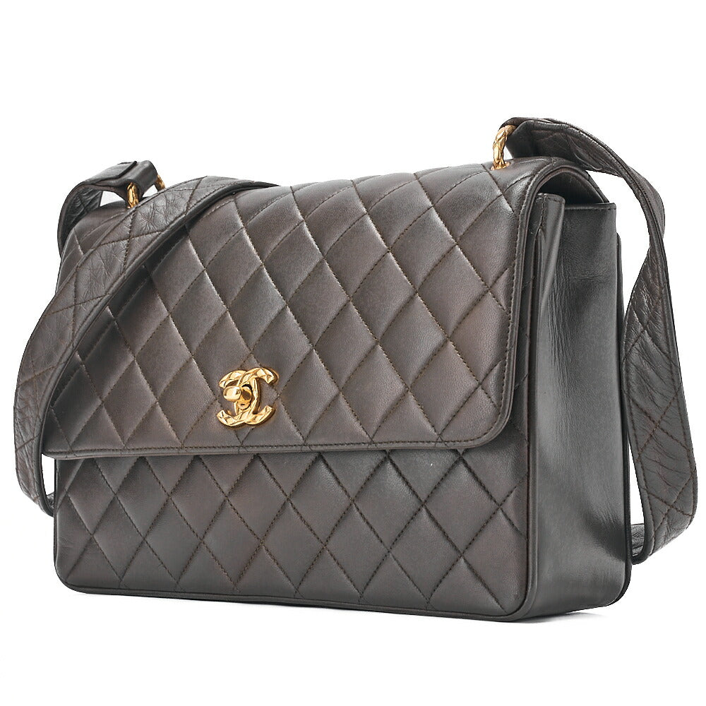 CHANEL Matelasse Turnlock Bijou Coco Shoulder Lambskin Brown Gold-Tone Hardware, Pre-Owned