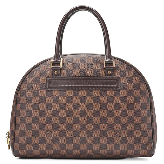 LOUIS VUITTON Louis Vuitton Damier Norita Handbag N41455 Brown Gold-Tone Hardware, Pre-Owned