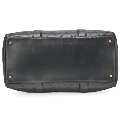 CHANEL Matelasse Bicolore 2WAY Shoulder Boston Lambskin Black Gold-Tone Hardware, Pre-Owned