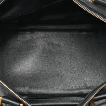 CHANEL Matelasse Bicolore 2WAY Shoulder Boston Lambskin Black Gold-Tone Hardware, Pre-Owned