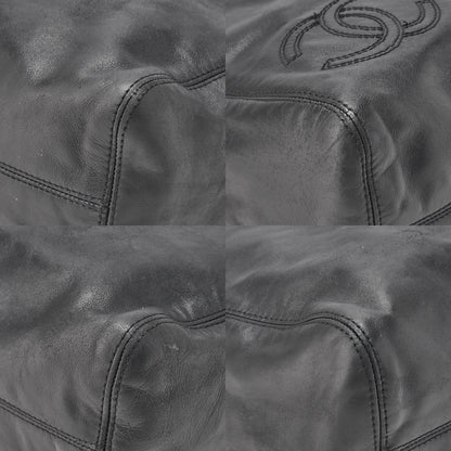 CHANEL Coco Mark Tortoiseshell Plate Charm Shoulder Bag Lambskin Black Gold-Tone Hardware, Pre-Owned
