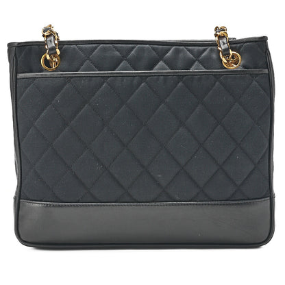 CHANEL Matelasse with Ball Charm Chain Shoulder Lambskin x Satin Black Gold-Tone Hardware, Pre-Owned
