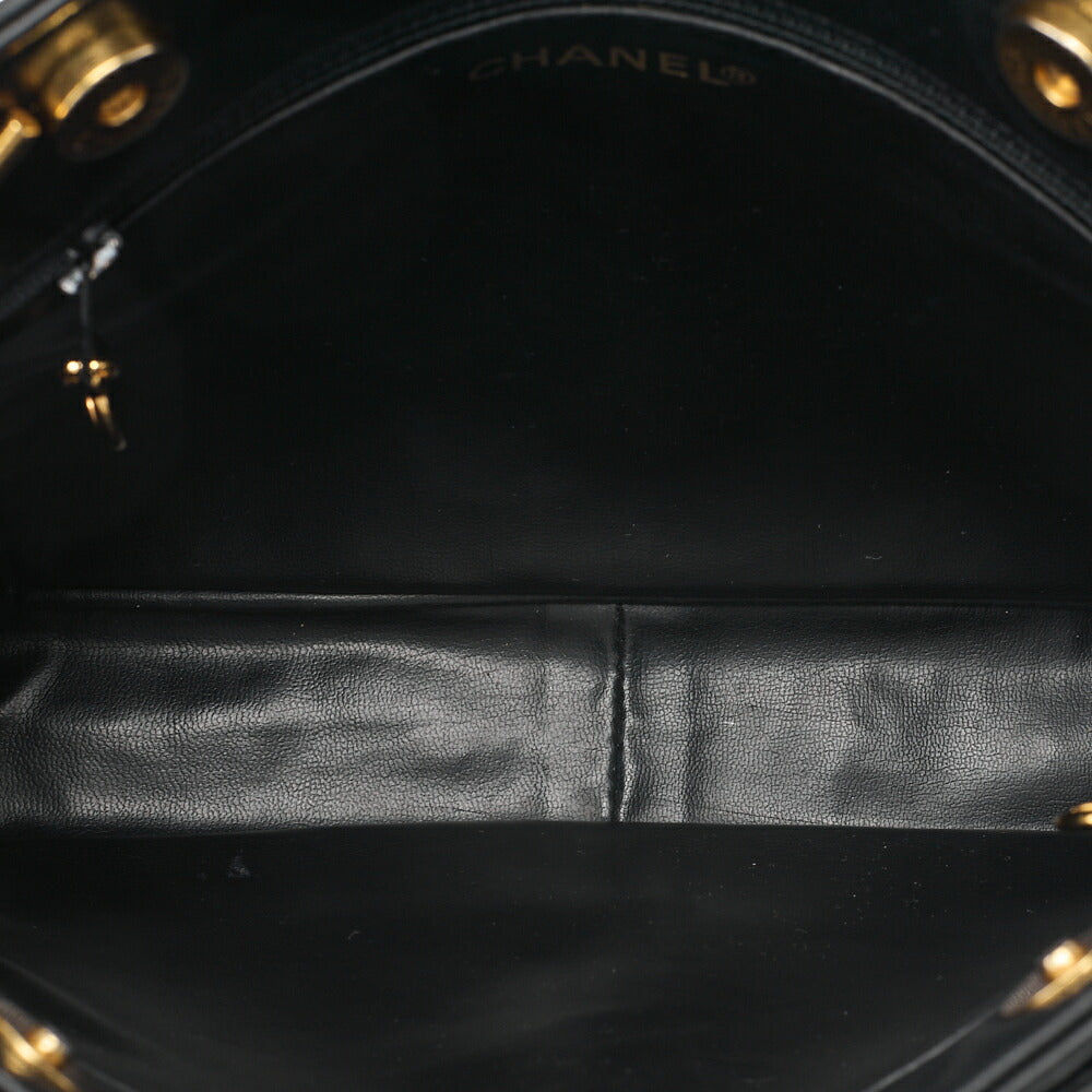 CHANEL Matelasse with Ball Charm Chain Shoulder Lambskin x Satin Black Gold-Tone Hardware, Pre-Owned