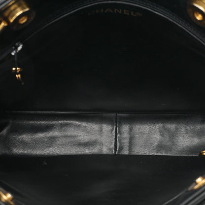 CHANEL Matelasse with Ball Charm Chain Shoulder Lambskin x Satin Black Gold-Tone Hardware, Pre-Owned